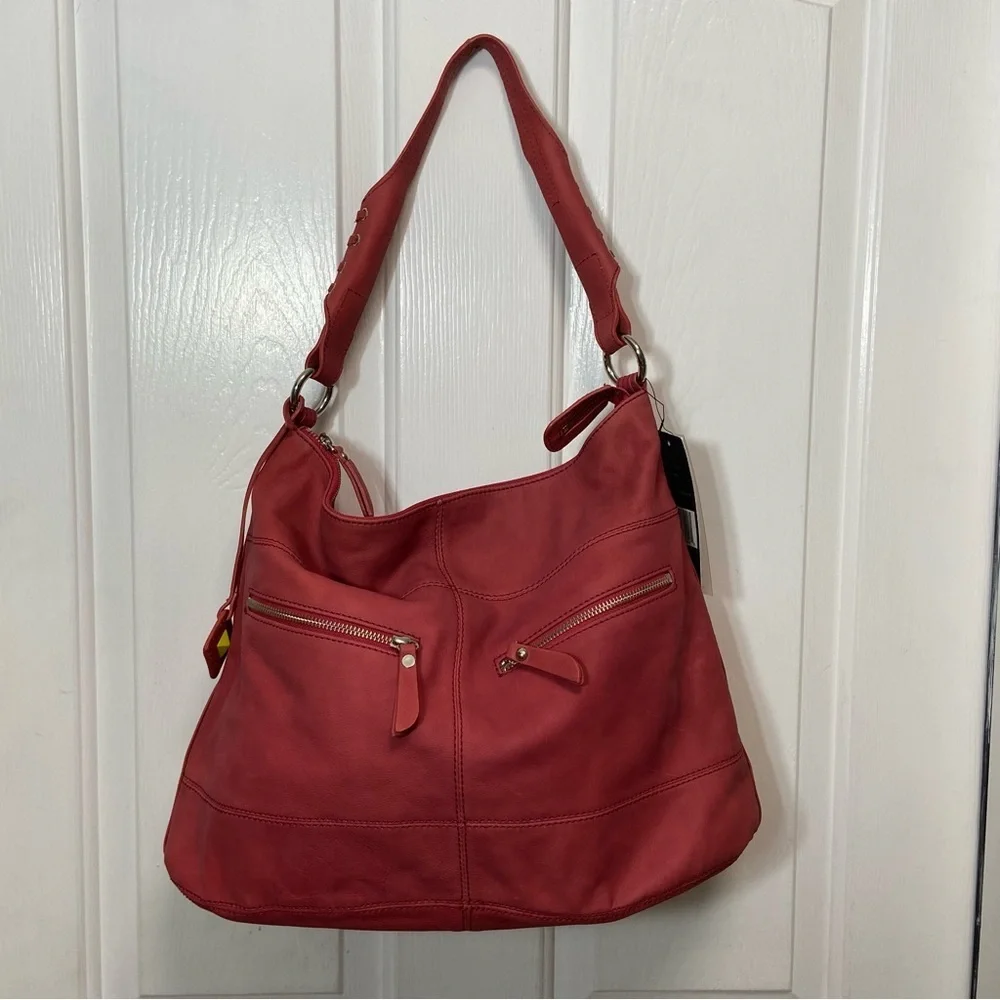 NWT DONALD J PLINER / Fuchsia Leather Hobo Slouchy Purse